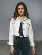 Chaqueta Mezclilla Blanca Cropped Importada Theory Talla S - Miniatura 1