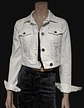 Chaqueta Mezclilla Blanca Cropped Importada Theory Talla S - Miniatura 3
