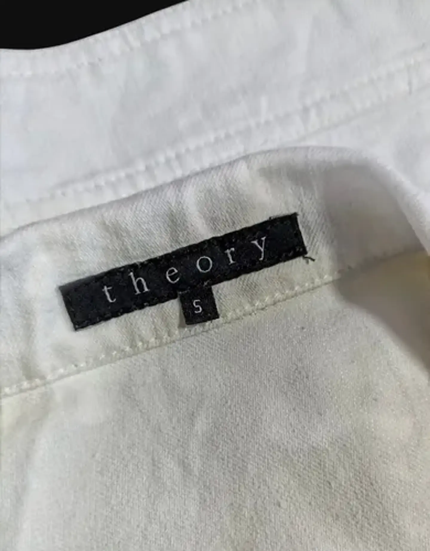 Chaqueta Mezclilla Blanca Cropped Importada Theory Talla S 7