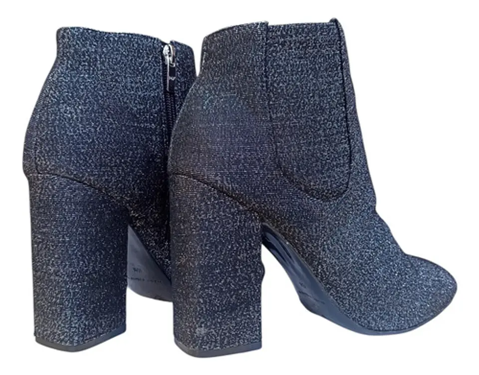 Botines Marc Fisher De Textil Brillante Taco Alto - Talla 40 5