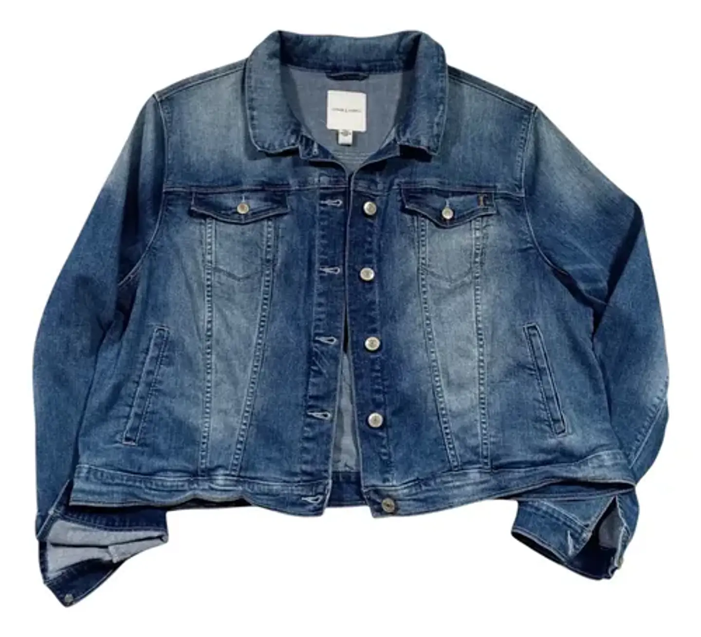 Chaqueta Mezclilla Con Parche Lentejuelas Talla Grande 2xl 2
