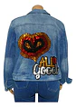 Chaqueta Mezclilla Con Parche Lentejuelas Talla Grande 2xl - Miniatura 5