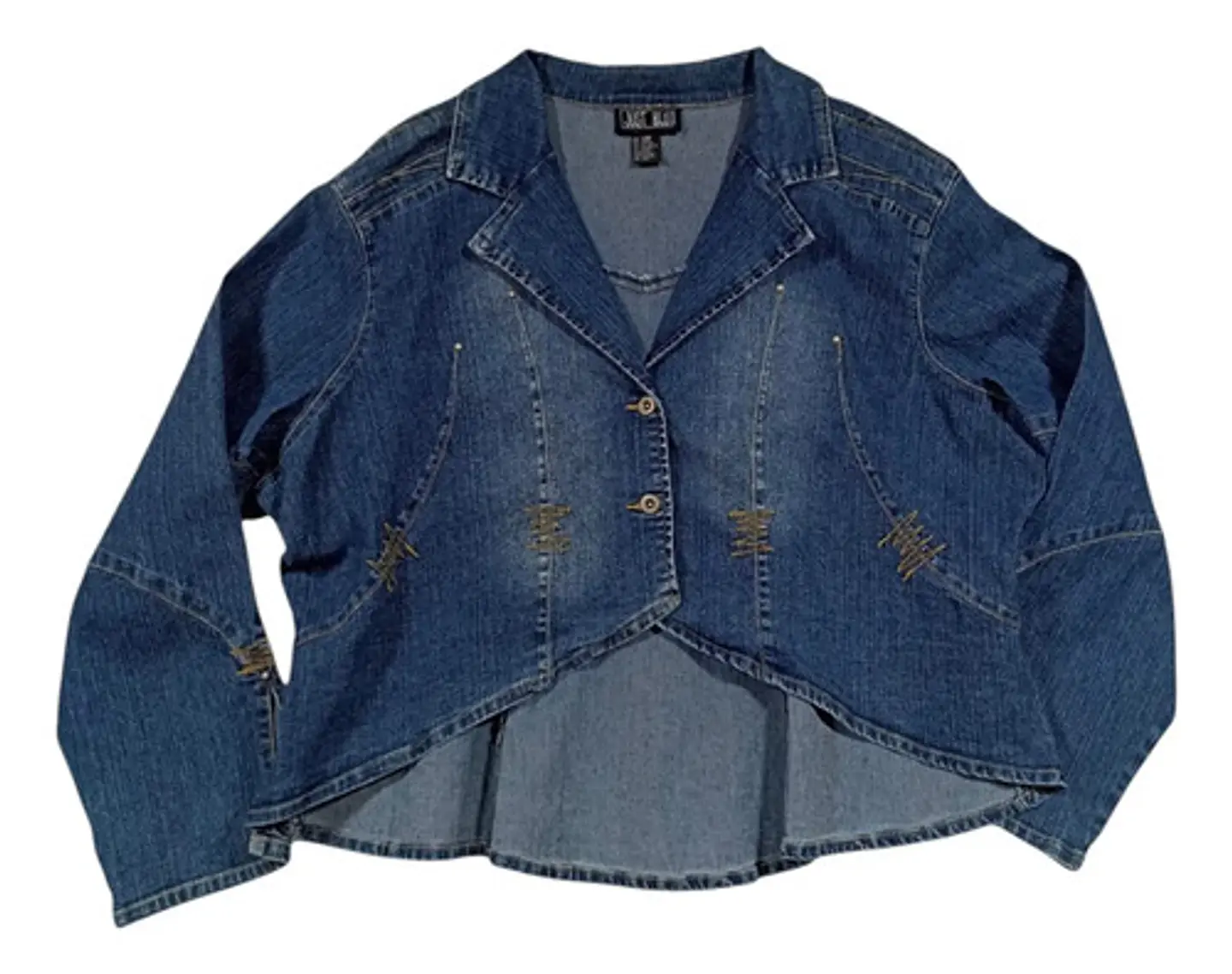 Chaqueta de Mezclilla Tipo Blazer Para Mujer Talla Grande 3XL 5