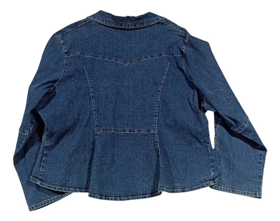 Chaqueta de Mezclilla Tipo Blazer Para Mujer Talla Grande 3XL 7