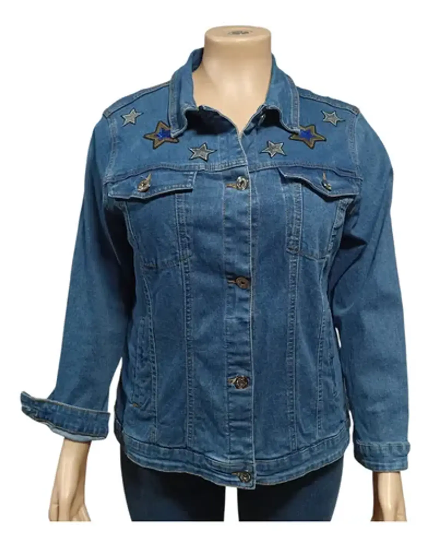 Chaqueta Mezclilla Alas Y Ojo Turco De Lentejuelas Xl - 2xl 2