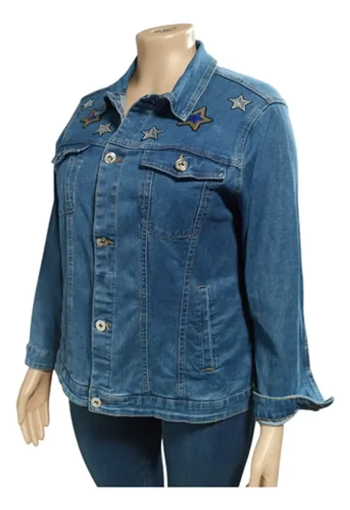 Chaqueta Mezclilla Alas Y Ojo Turco De Lentejuelas Xl - 2xl 8