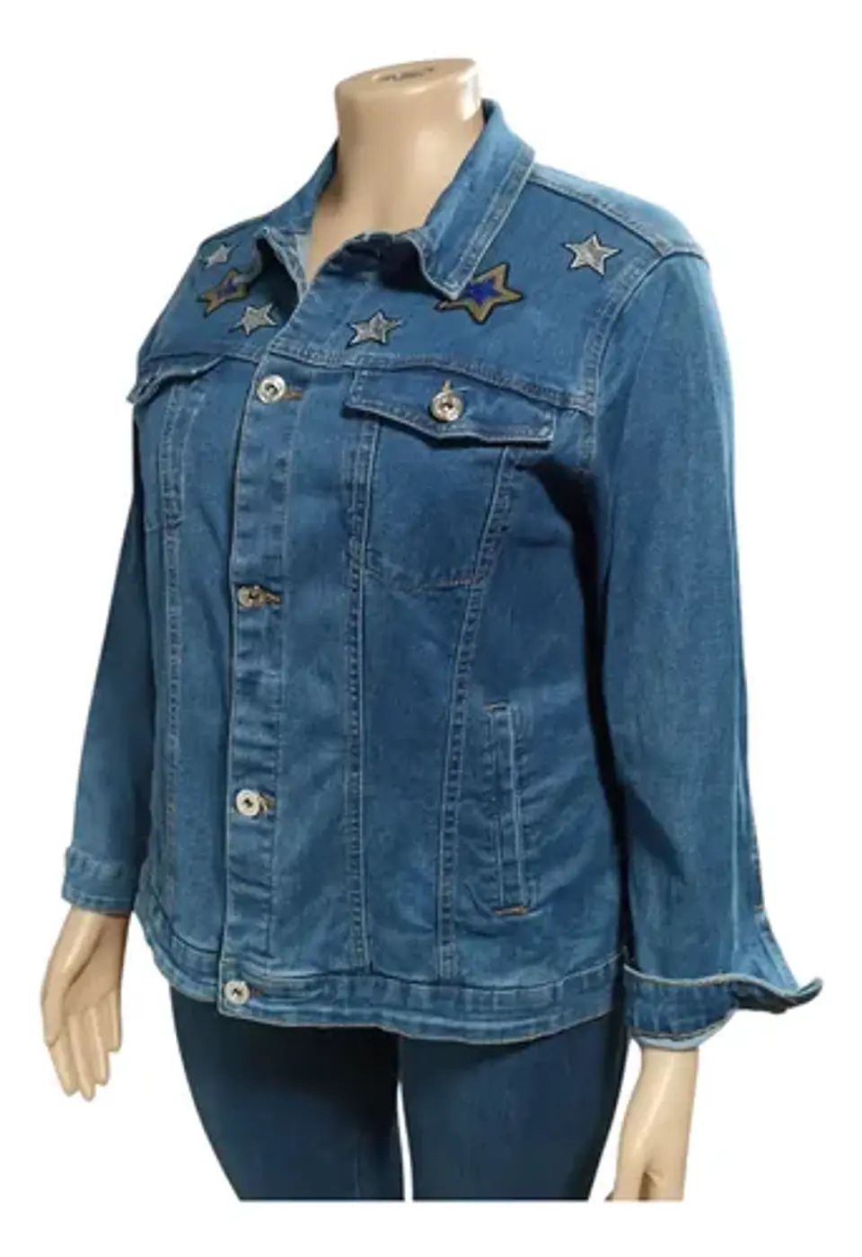Chaqueta Mezclilla Alas Y Ojo Turco De Lentejuelas Xl - 2xl 8