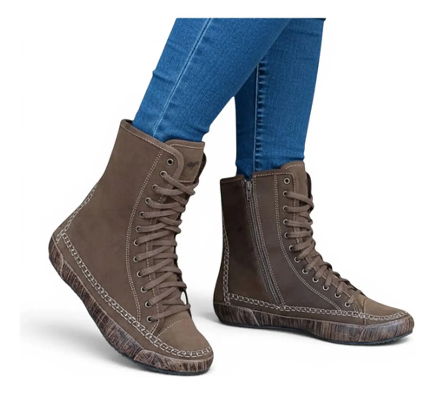 Botín Plano Tipo Zapatilla Ruff Hewn Cuero -  Talla 38.5 1