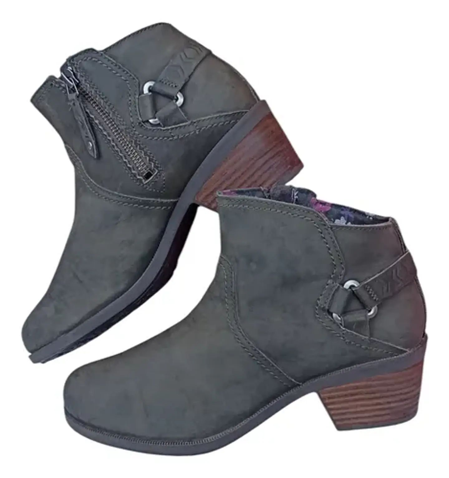 Botín 100% Cuero Verde Musgo Marca Teva - Talla 38 2