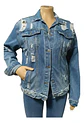 Chaqueta Mezclilla Unisex Roturas Y Mano De Hasma Lentejuela - Miniatura 3
