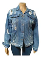 Chaqueta Mezclilla Unisex Roturas Y Mano De Hasma Lentejuela - Miniatura 4
