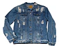 Chaqueta Mezclilla Unisex Roturas Y Mano De Hasma Lentejuela - Miniatura 6