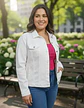 Chaqueta De Mezclilla Blanca Crossroads Talla Xl - 2xl - Miniatura 1