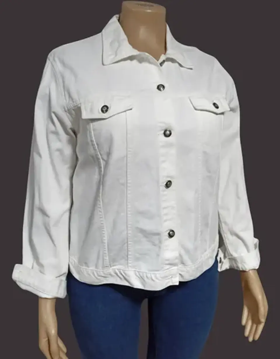 Chaqueta De Mezclilla Blanca Crossroads Talla Xl - 2xl 2