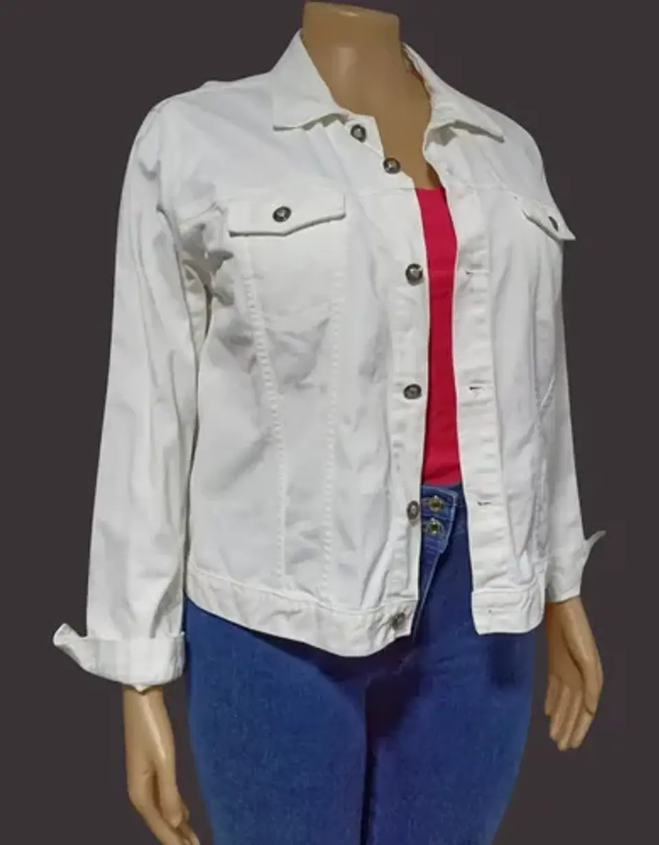 Chaqueta De Mezclilla Blanca Crossroads Talla Xl - 2xl 4
