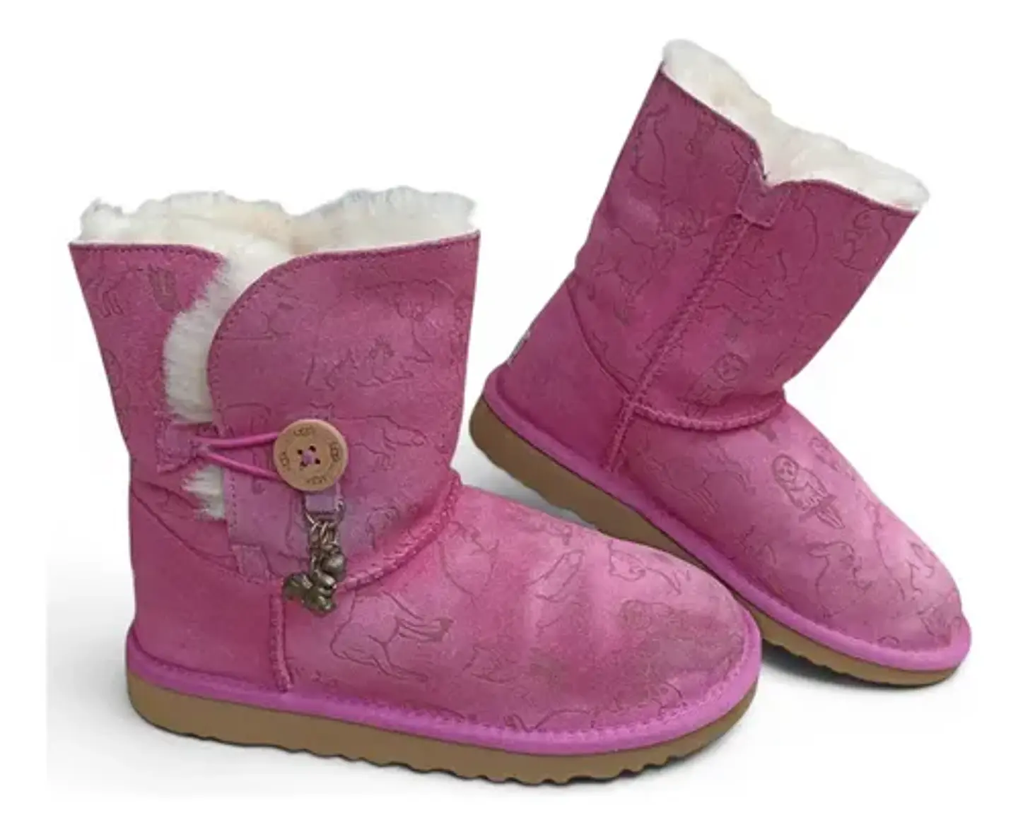 Botas UGG Fauna De Cuero Y Lana De Oveja Para Niñas Talla 32 1
