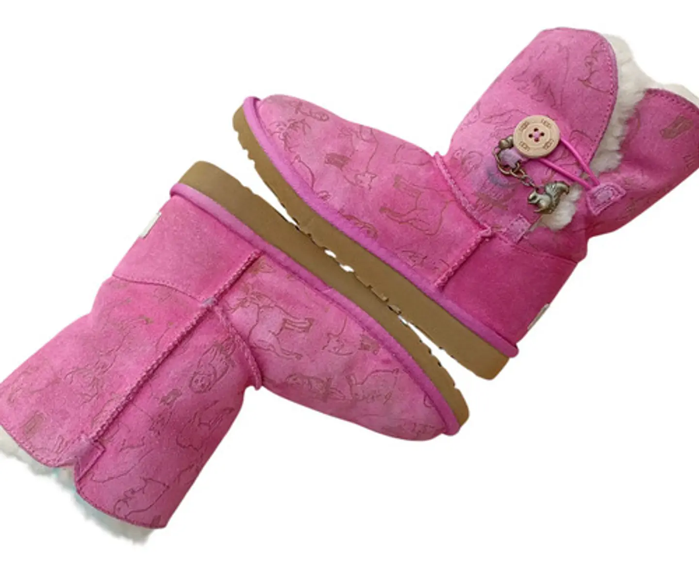 Botas UGG Fauna De Cuero Y Lana De Oveja Para Niñas Talla 32 2
