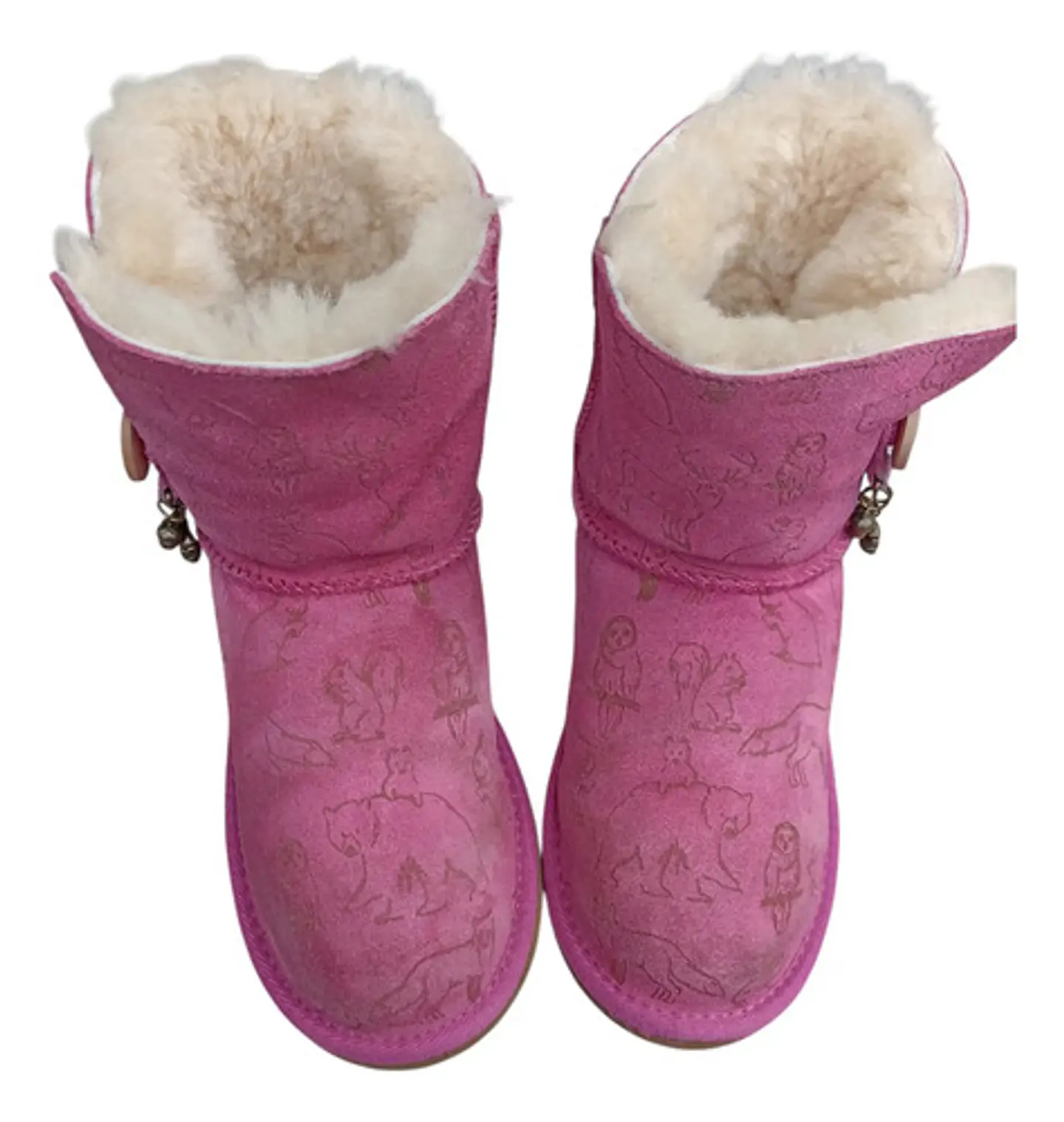 Botas UGG Fauna De Cuero Y Lana De Oveja Para Niñas Talla 32 3