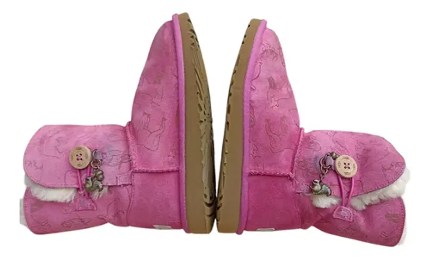 Botas UGG Fauna De Cuero Y Lana De Oveja Para Niñas Talla 32 5