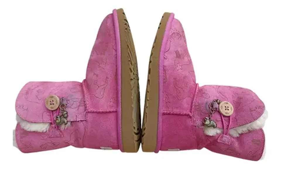 Botas UGG Fauna De Cuero Y Lana De Oveja Para Niñas Talla 32 5