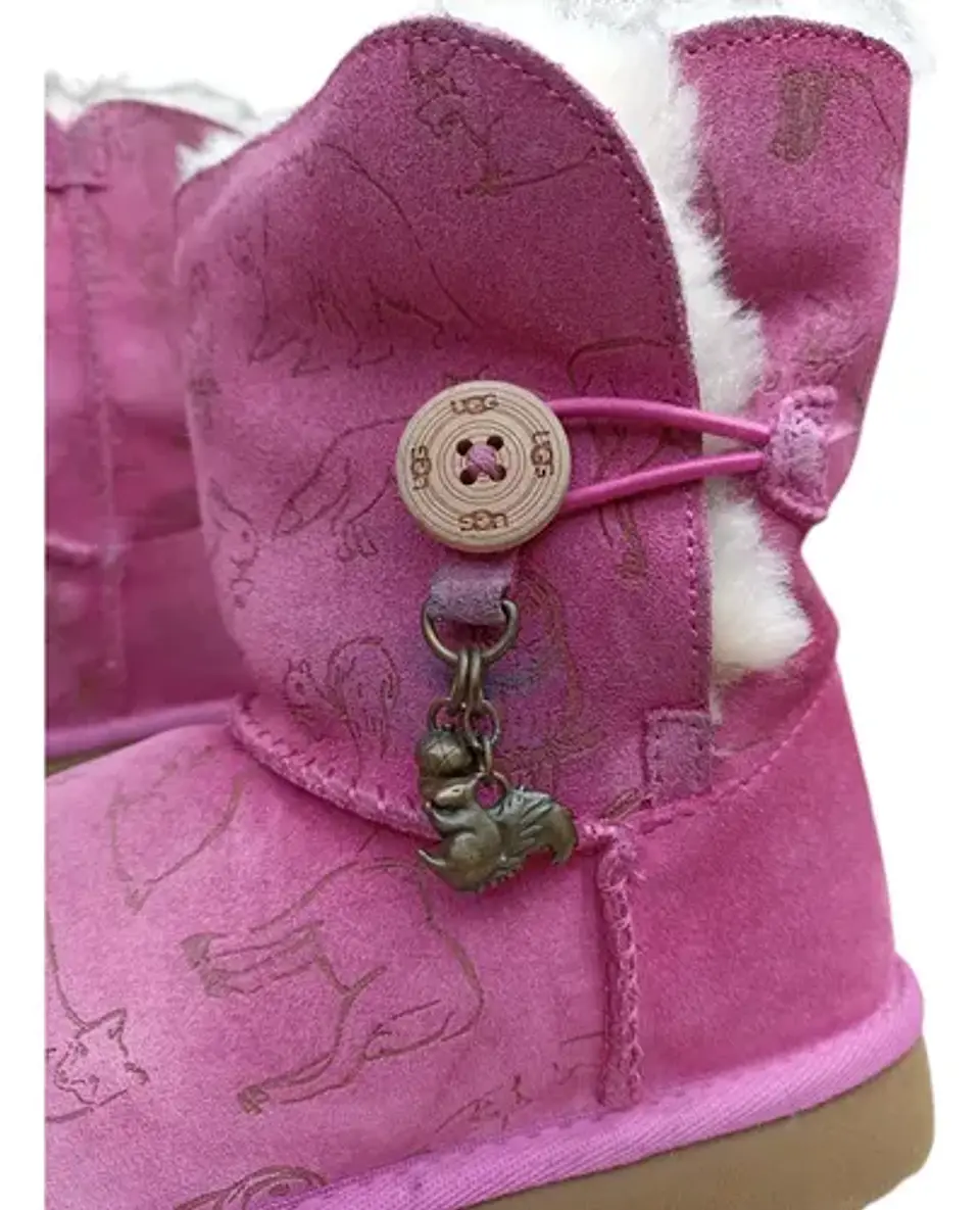 Botas UGG Fauna De Cuero Y Lana De Oveja Para Niñas Talla 32 6