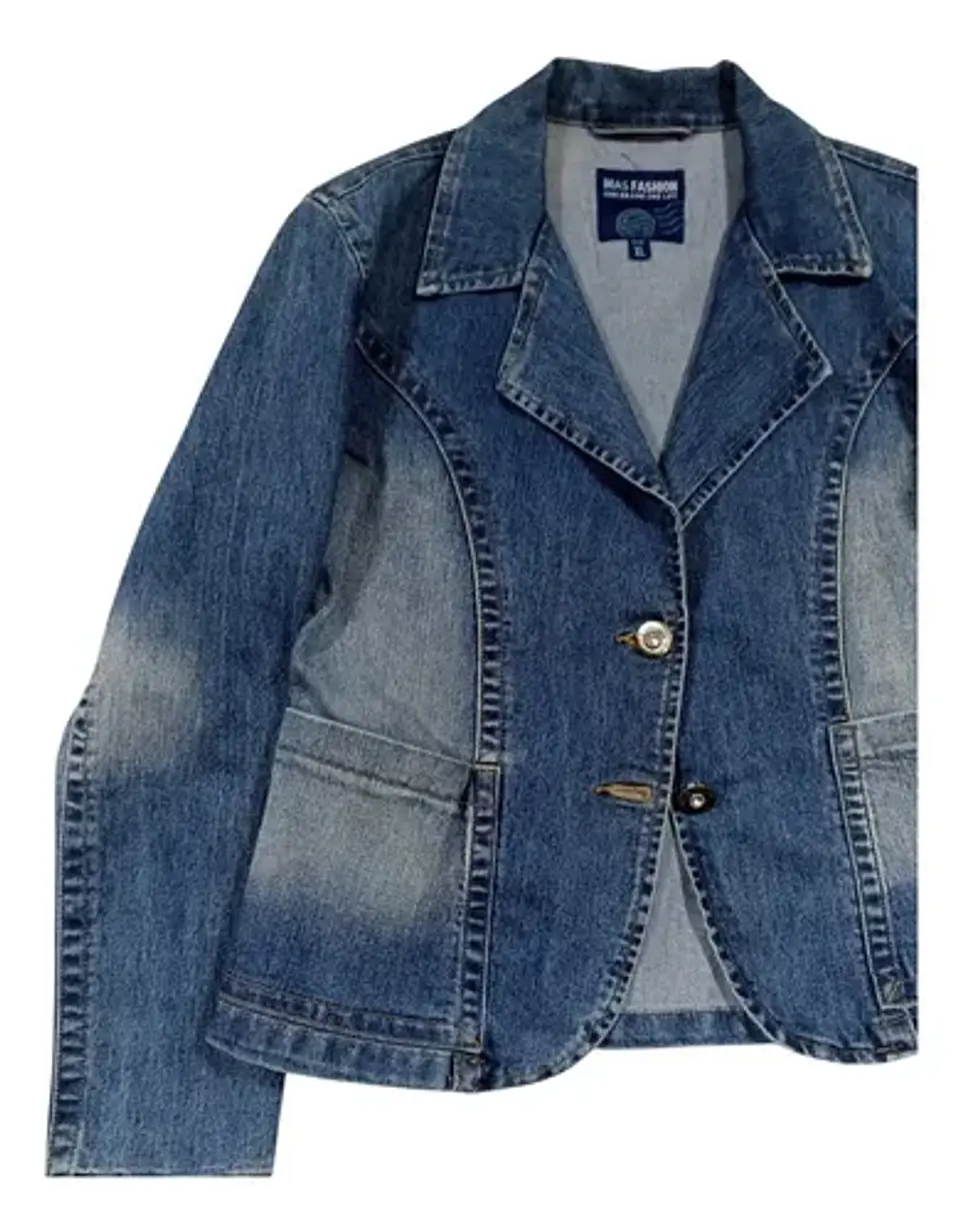 Chaqueta de Mezclilla Tipo Blazer Entallado - Talla XL 7