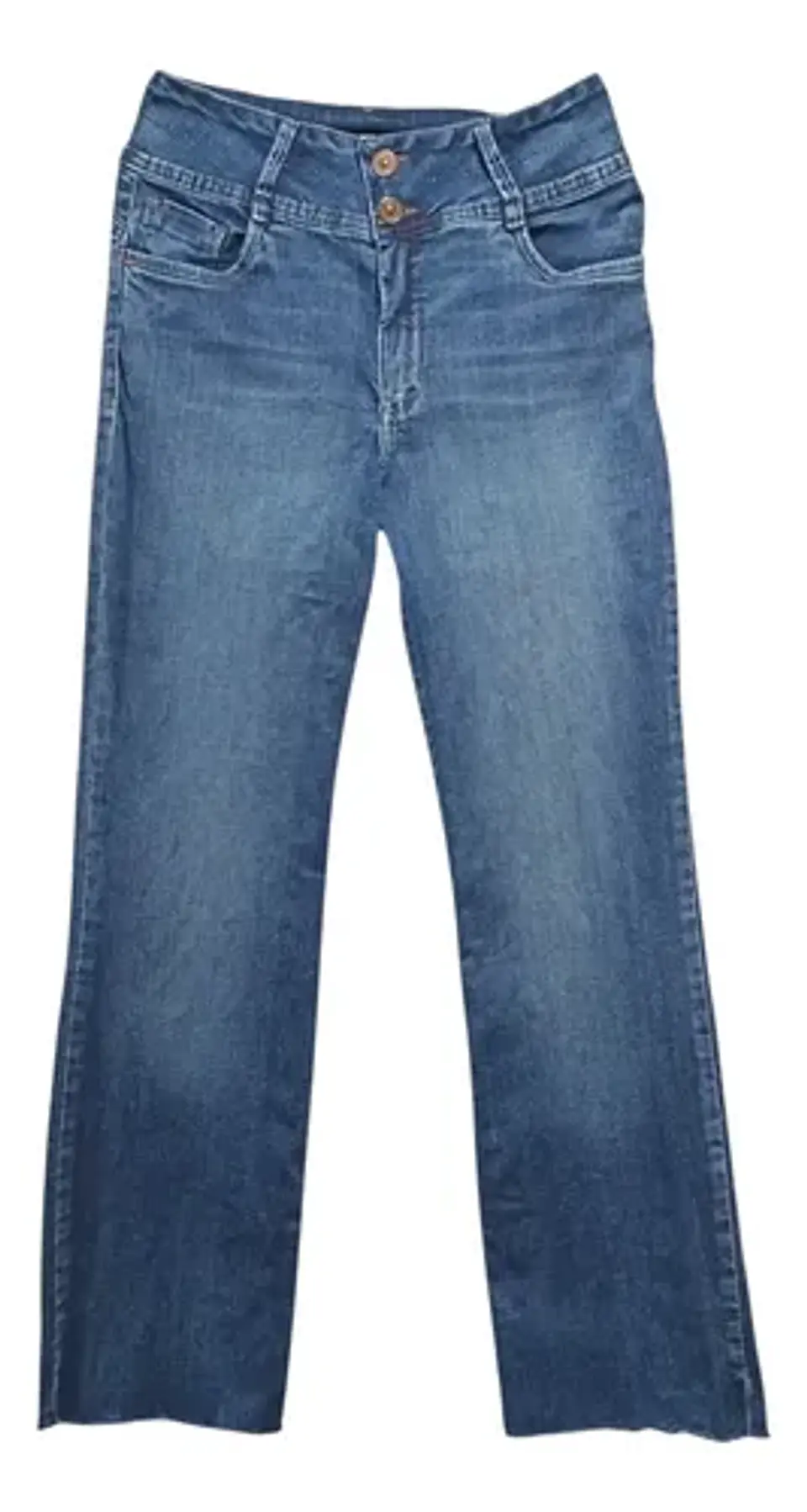 Jeans Wados Rectos Push Up Tiro Alto Pretina Ancha Talla 42 2