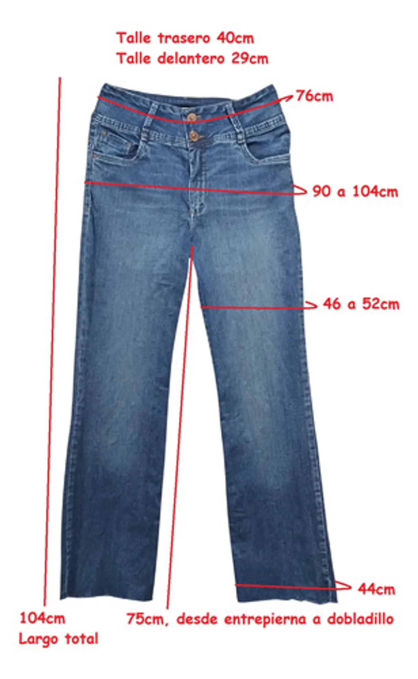 Jeans Wados Rectos Push Up Tiro Alto Pretina Ancha Talla 42 9