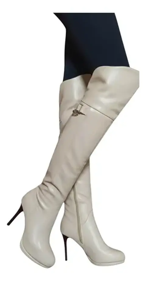 Botas Bucaneras Plegable Taco Alto Caña Estrecha - Talla 37.5 