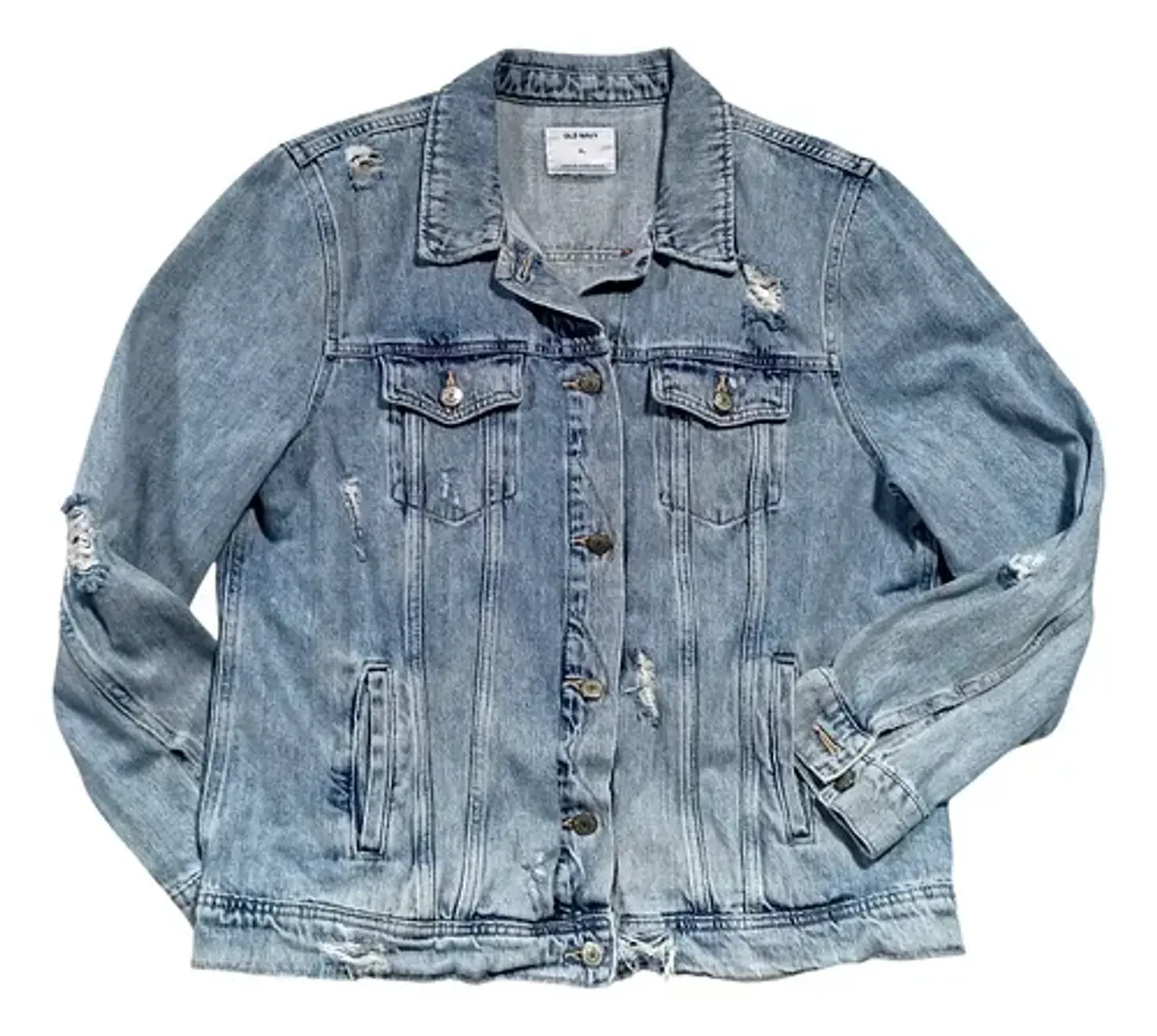Chaqueta Mezclilla Old Navy Con Alas De Lentejuelas Talla Xl 5