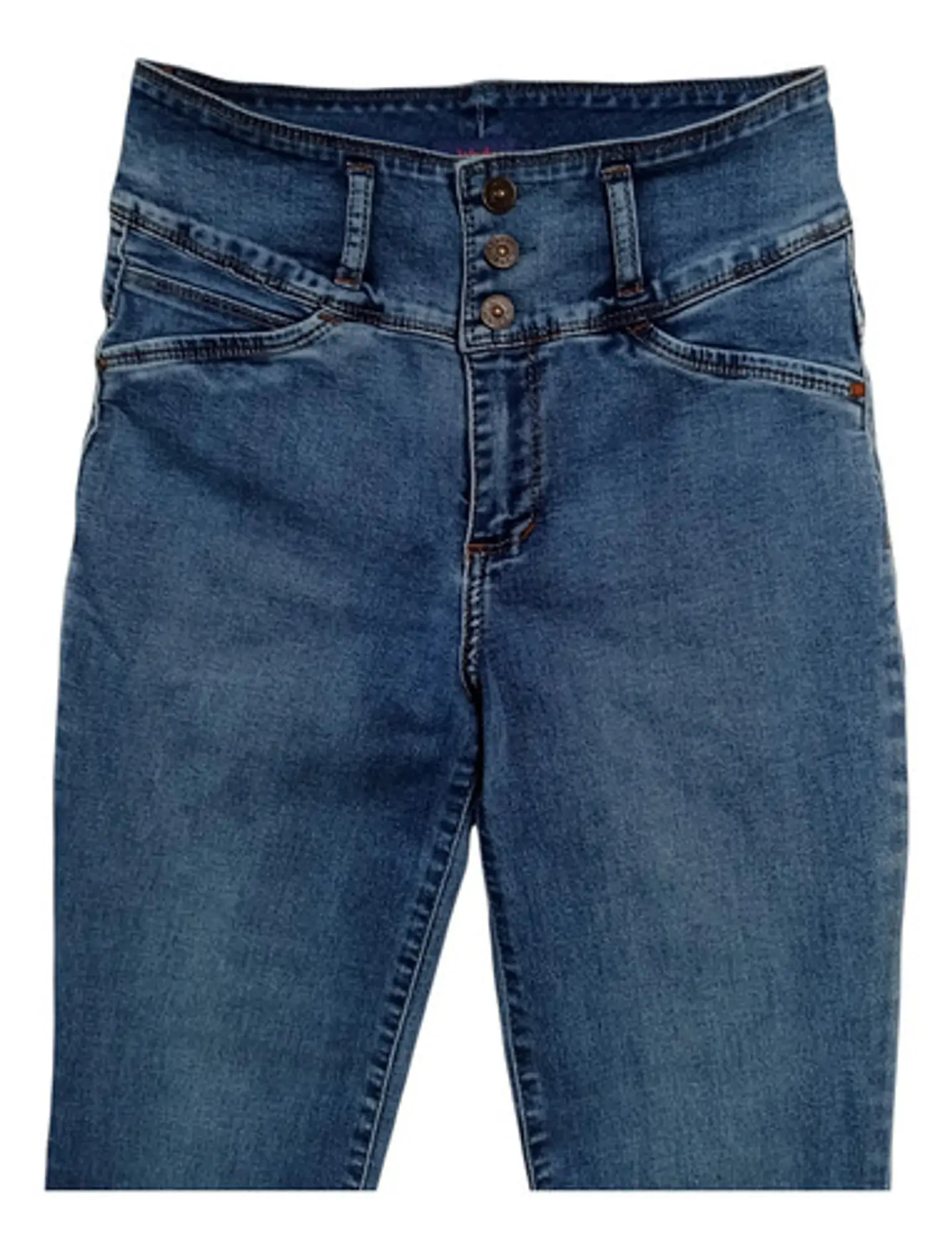 Jeans Wados Ajustados Tiro Alto Pretina 3 Botones Talla 42 3