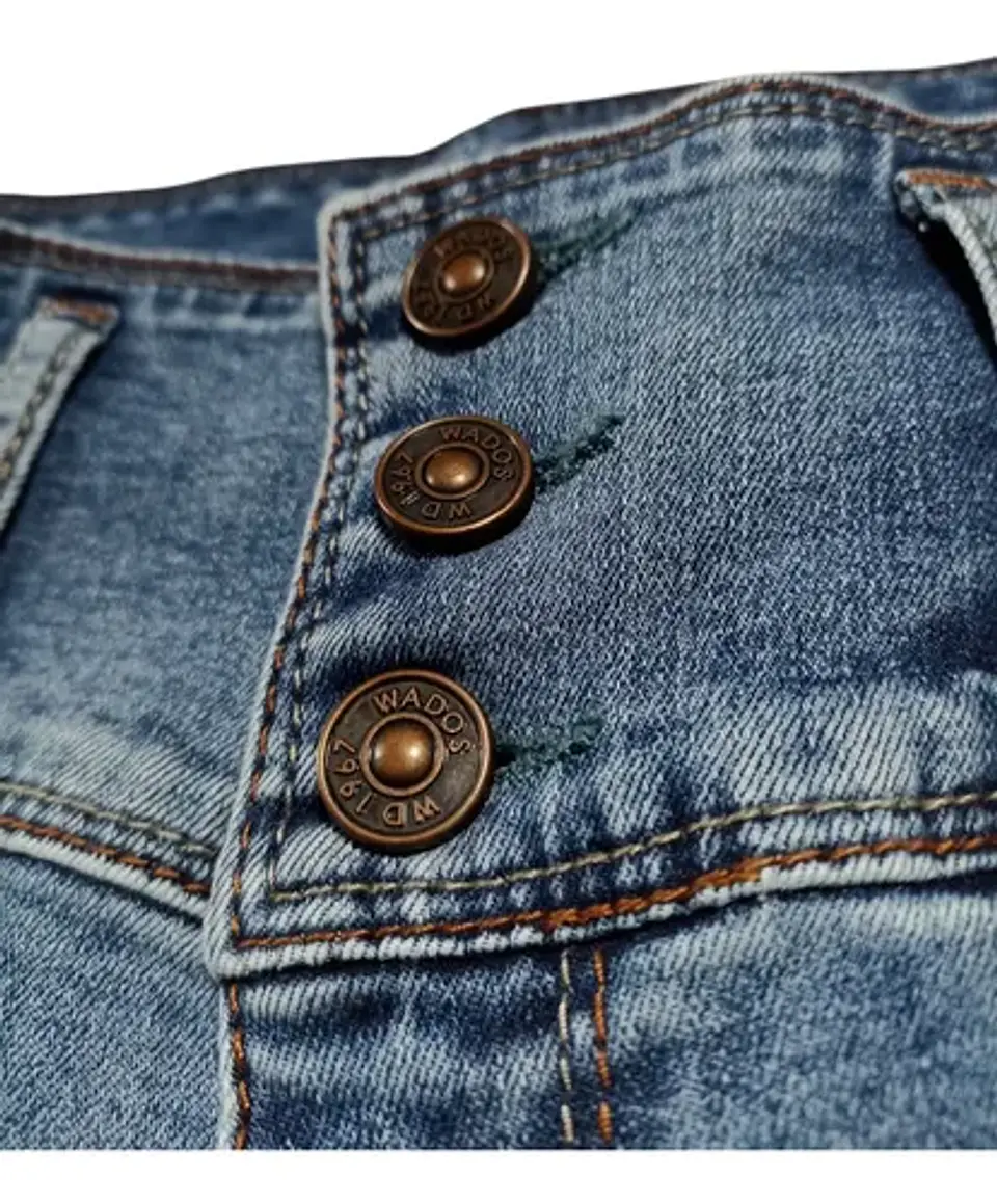 Jeans Wados Ajustados Tiro Alto Pretina 3 Botones Talla 42 6
