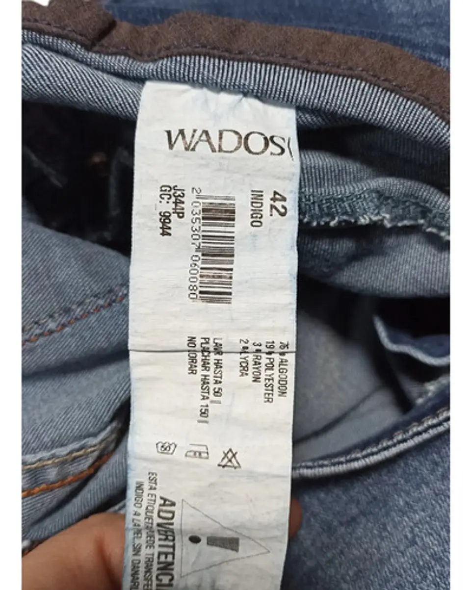 Jeans Wados Ajustados Tiro Alto Pretina 3 Botones Talla 42 8