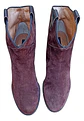 Botín Importado Cuero Gamuza Burdeo Estilo Cowboy - Talla 39 - Miniatura 4