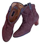 Botín Importado Cuero Gamuza Burdeo Estilo Cowboy - Talla 39 - Miniatura 5