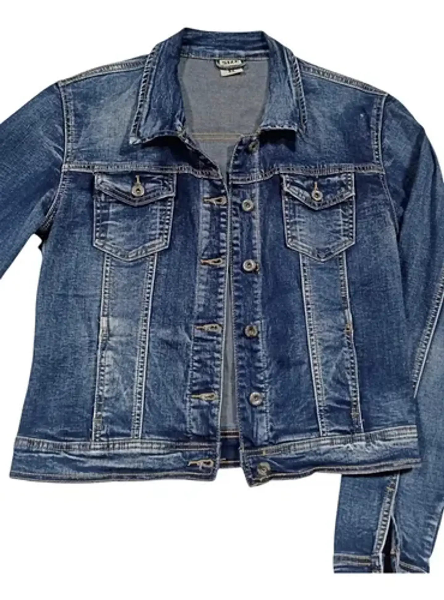 Chaqueta De Mezclilla Mujer Azul Clásica Talla L / Xl 8