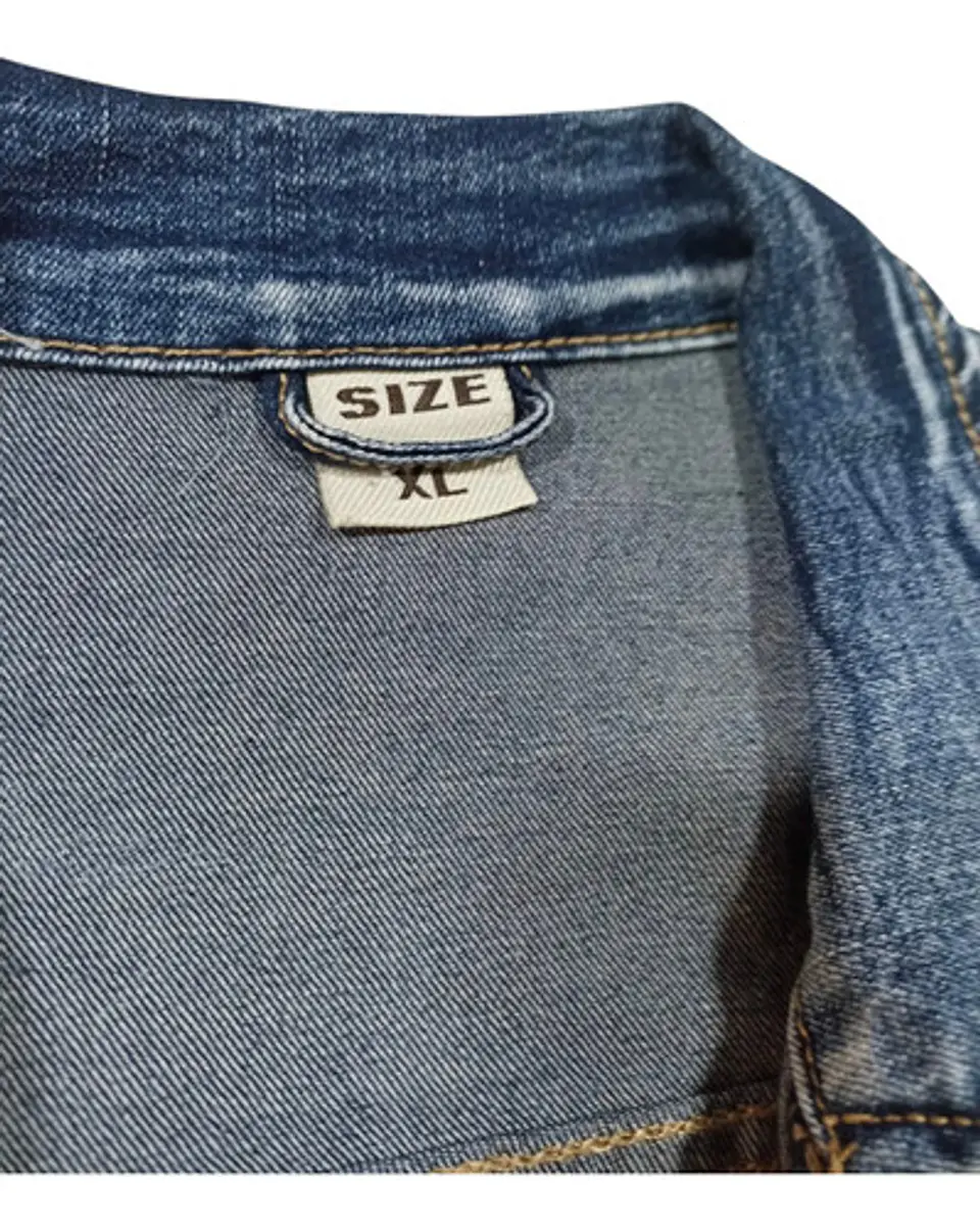 Chaqueta De Mezclilla Mujer Azul Clásica Talla L / Xl 9
