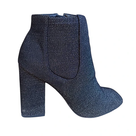 Botines Marc Fisher De Textil Brillante Taco Alto - Talla 40