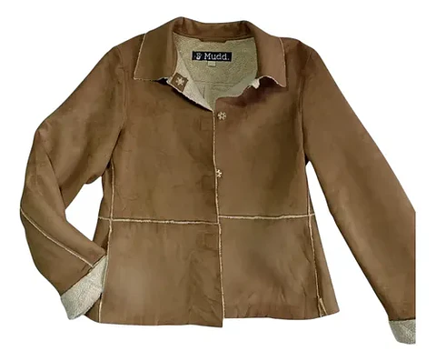 Abrigo De Gamuza Con Forro Sherpa Importado Mudd  - Talla L