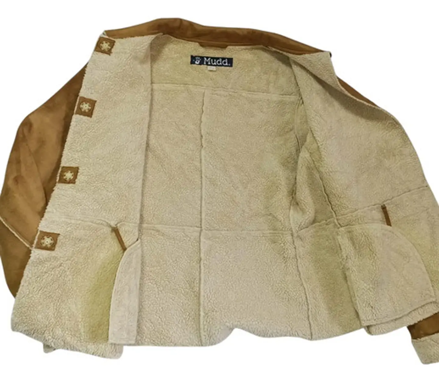 Abrigo De Gamuza Con Forro Sherpa Importado Mudd  - Talla L 2