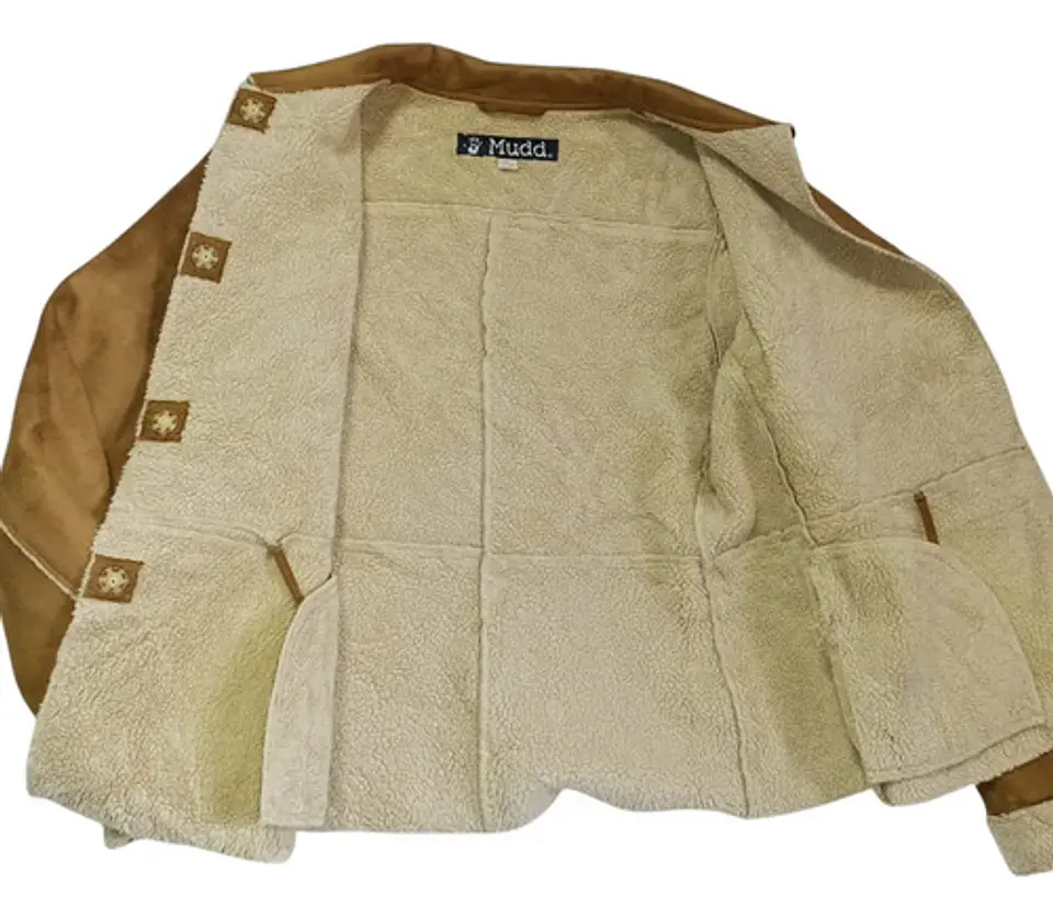 Abrigo De Gamuza Con Forro Sherpa Importado Mudd  - Talla L 2