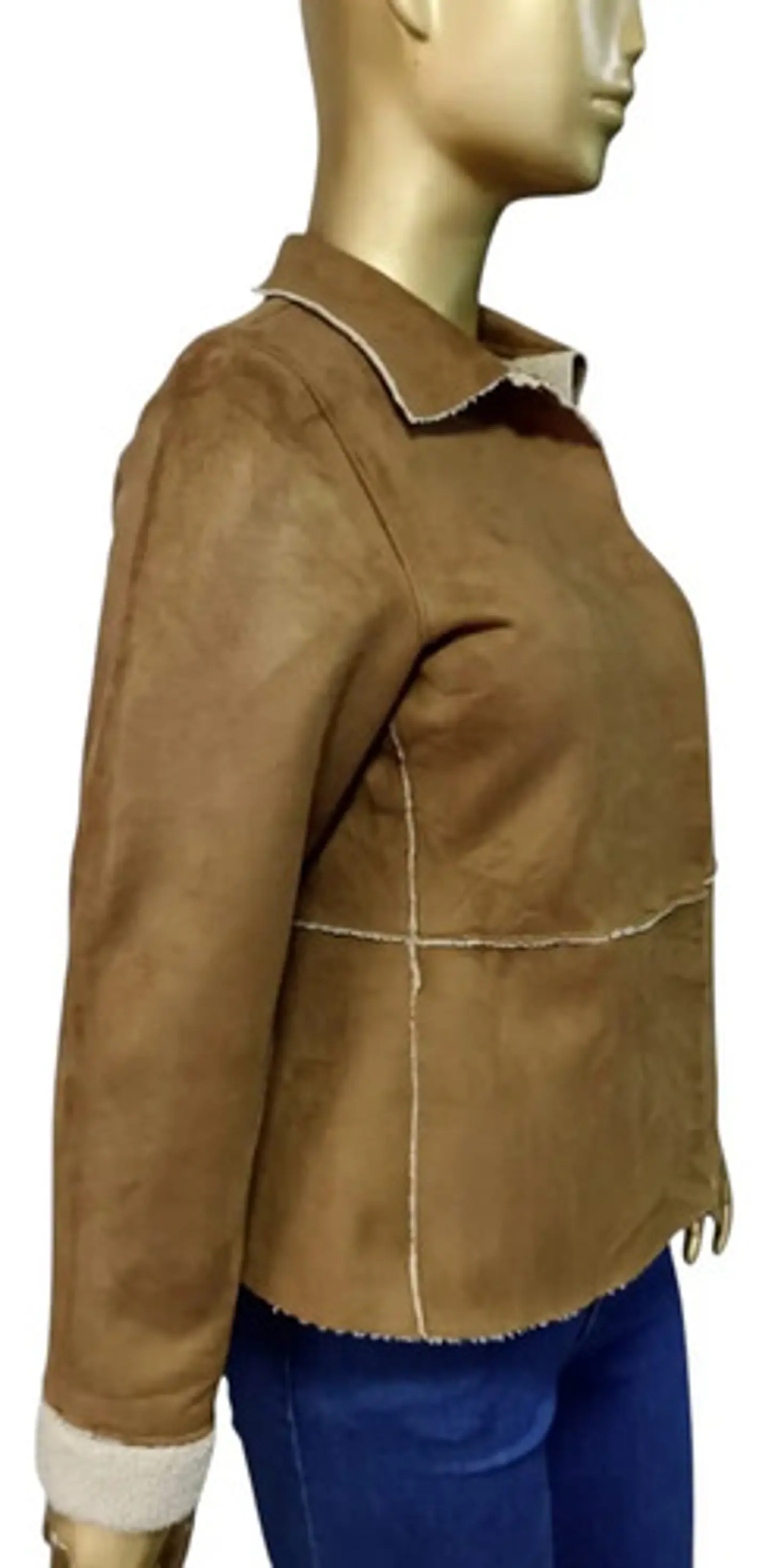 Abrigo De Gamuza Con Forro Sherpa Importado Mudd  - Talla L 3