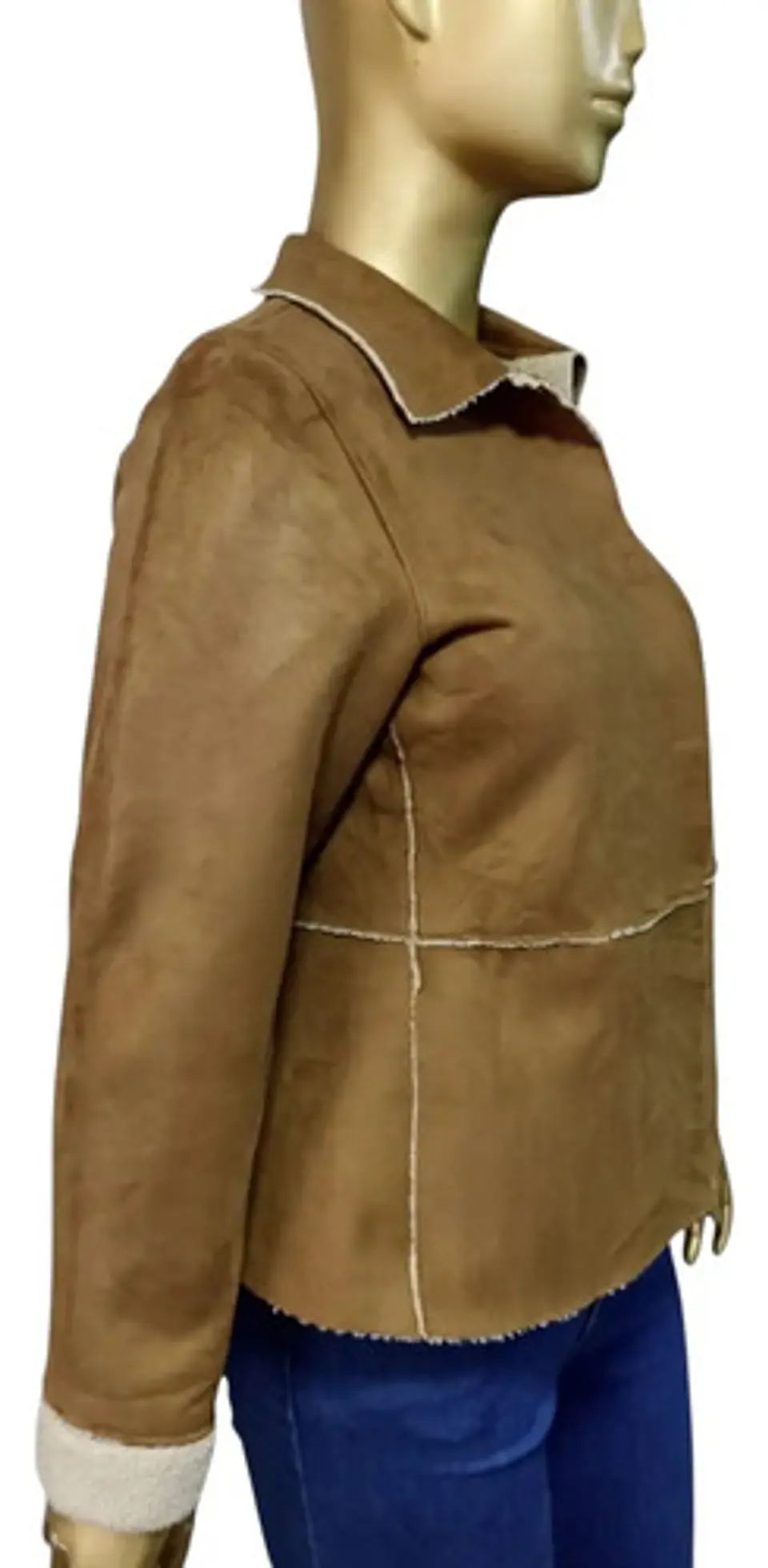 Abrigo De Gamuza Con Forro Sherpa Importado Mudd  - Talla L 3