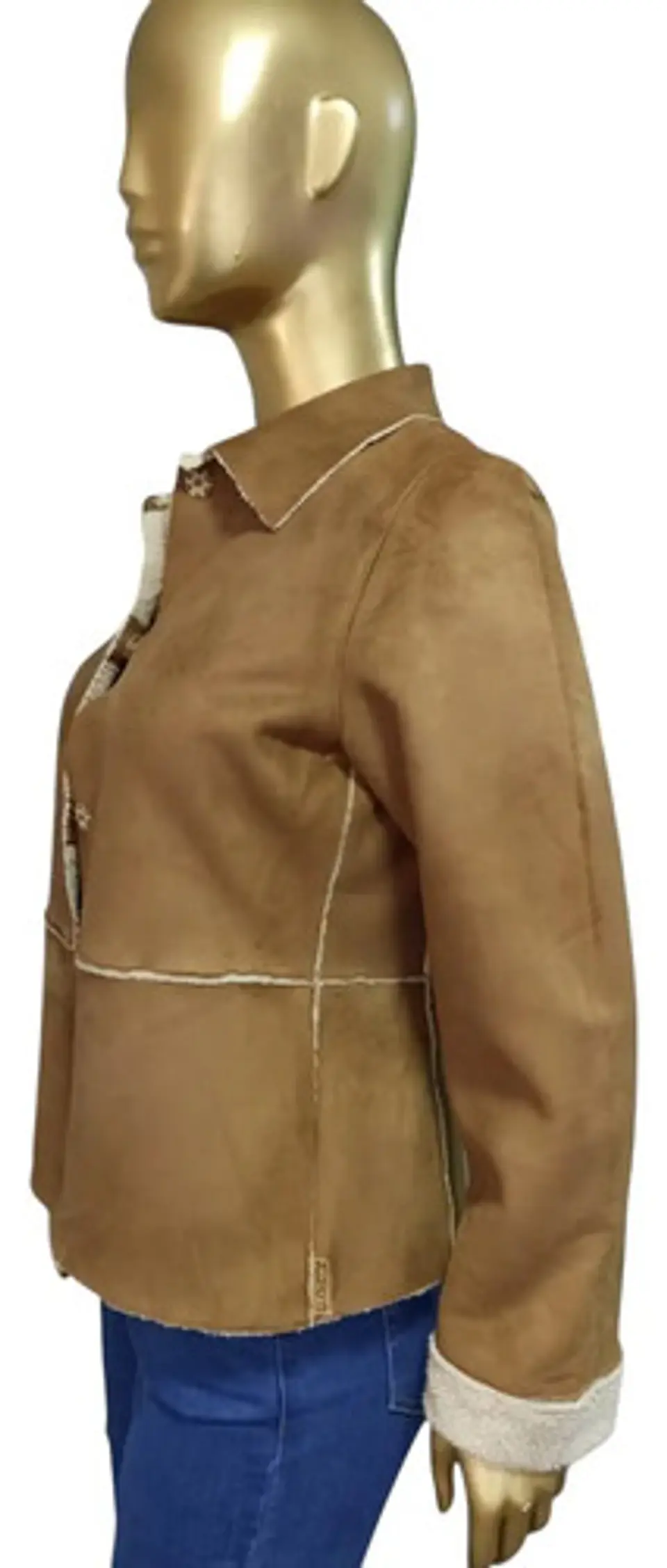 Abrigo De Gamuza Con Forro Sherpa Importado Mudd  - Talla L 4