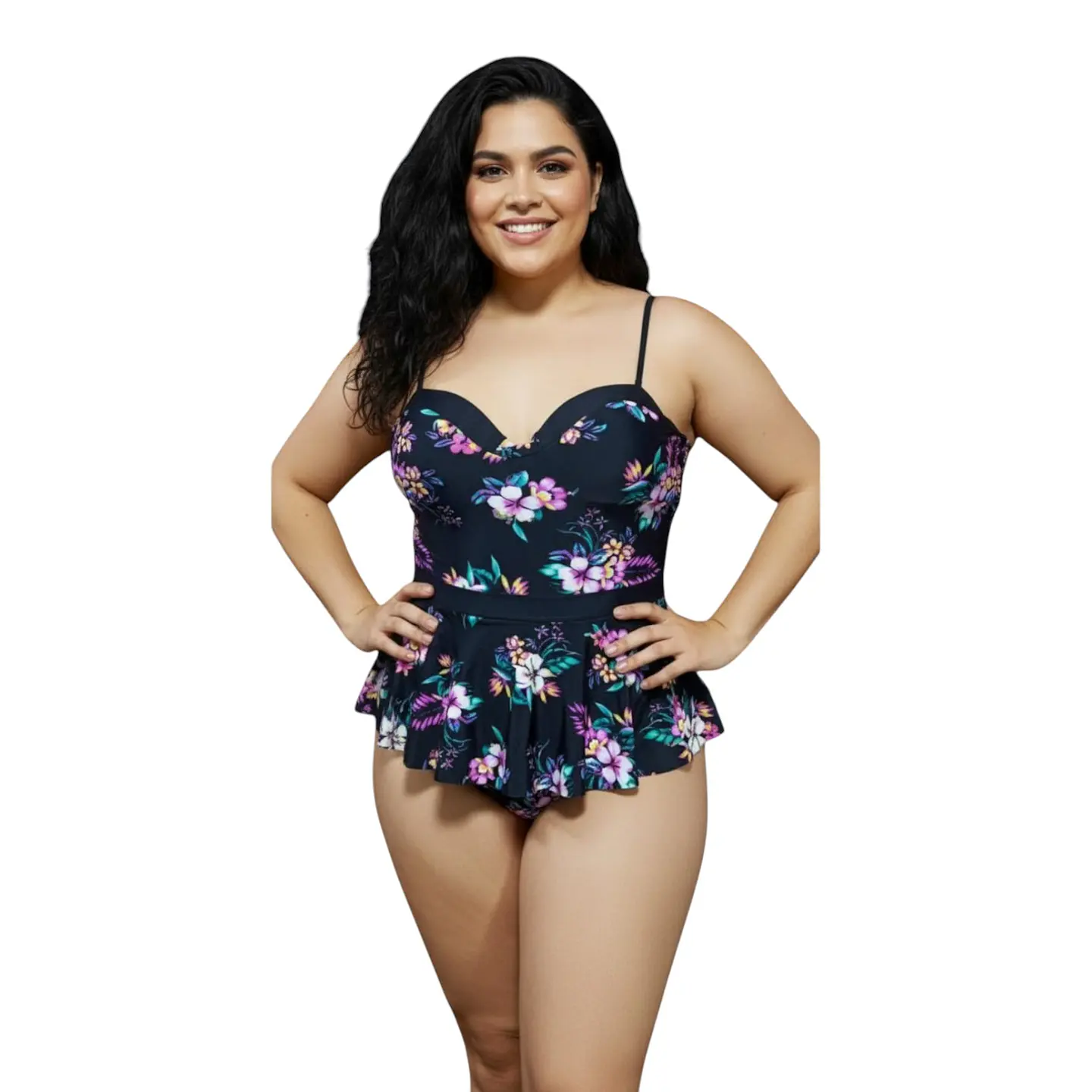 Traje de Baño una Pieza con Peplum - Talla XL 1