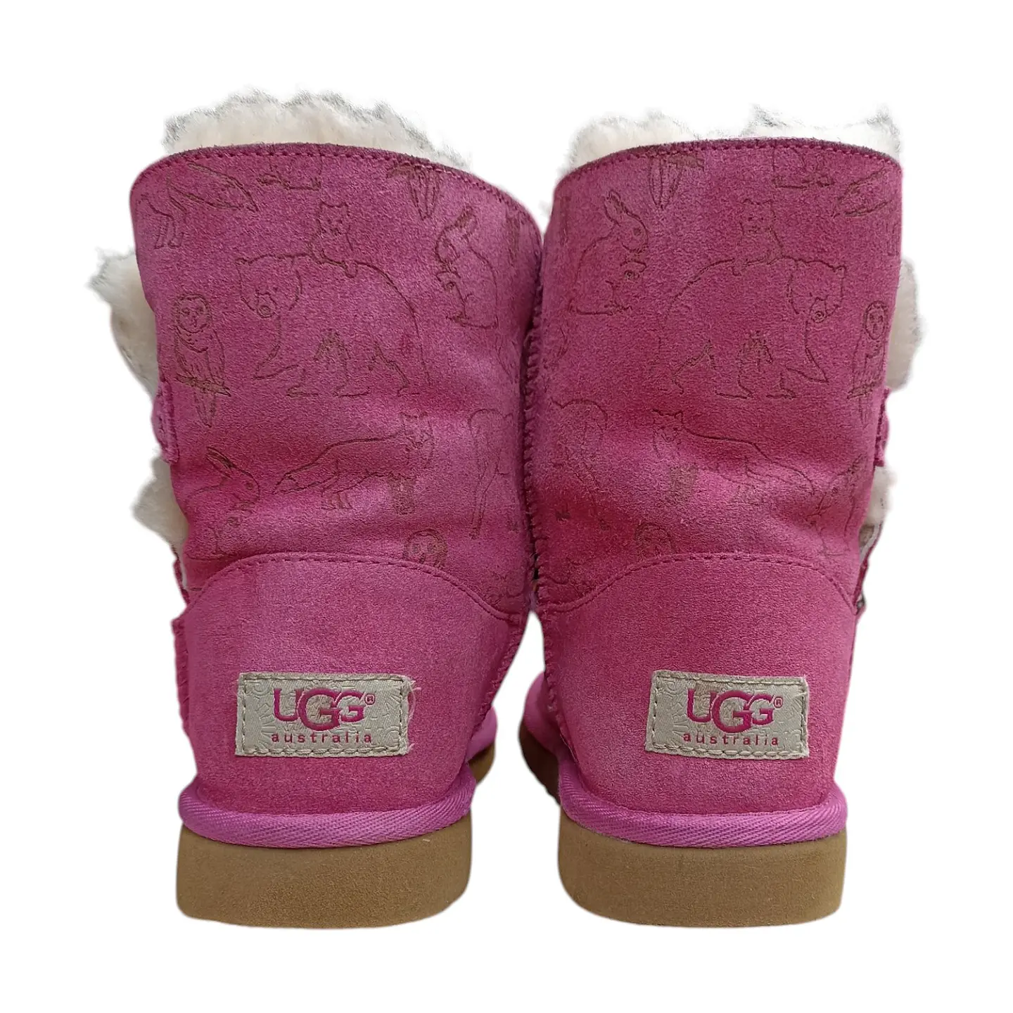 Botas UGG Fauna De Cuero Y Lana De Oveja Para Niñas Talla 32 7