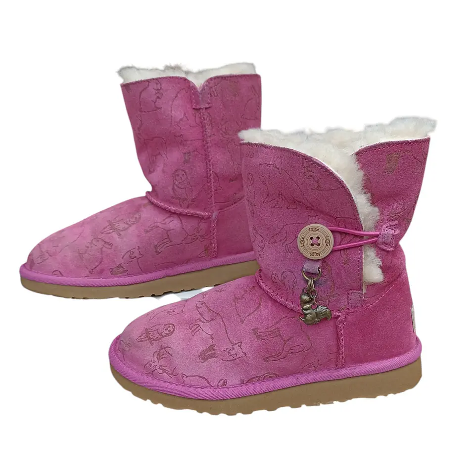 Botas UGG Fauna De Cuero Y Lana De Oveja Para Niñas Talla 32 4