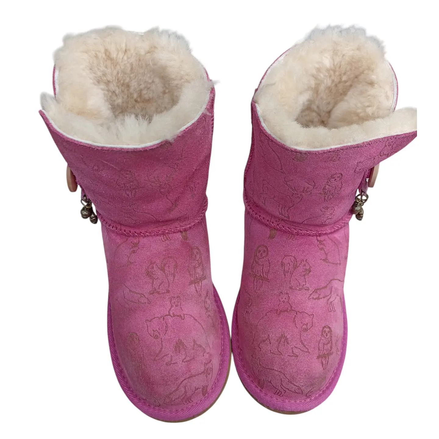 Botas UGG Fauna De Cuero Y Lana De Oveja Para Niñas Talla 32 5