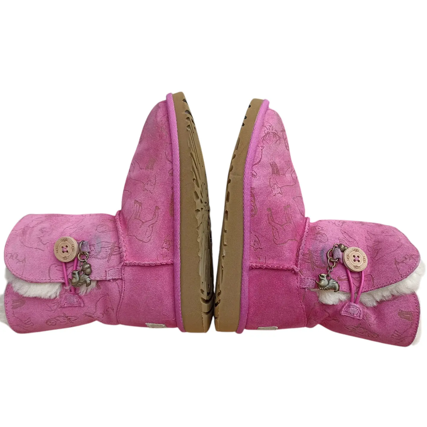 Botas UGG Fauna De Cuero Y Lana De Oveja Para Niñas Talla 32 6