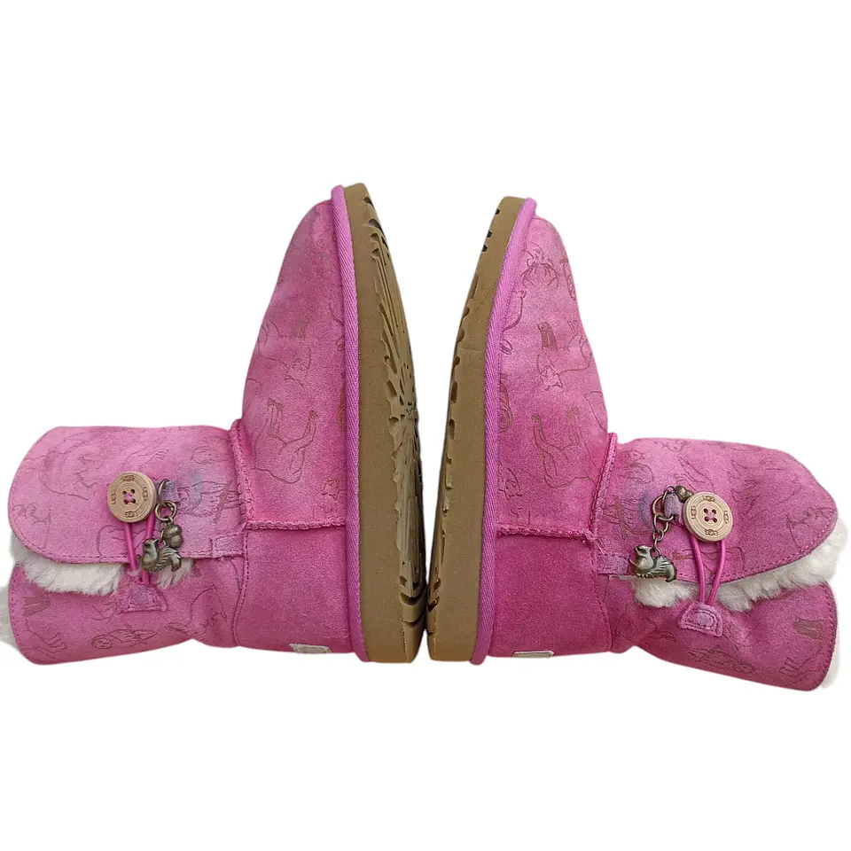 Botas UGG Fauna De Cuero Y Lana De Oveja Para Niñas Talla 32 6